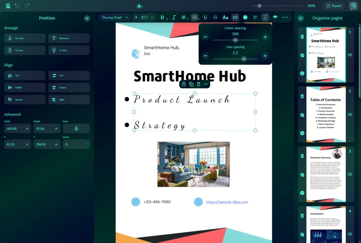 PDFy Edit Page Tool Landscape Screenshot